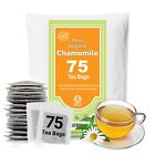 75 Organic Chamomile Tea Bags, Pure Chamomile Tea, Caffeine Free, Herbal Tea