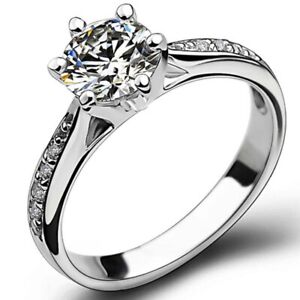 925 Sterling Silver Rings Simulation Diamond Ring Women Men Wedding Jewelry Gift