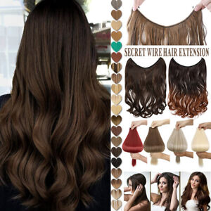 One Piece Secret Natural Wire in Hair Extensions Hidden Head Band Thick as Human