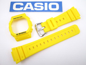 Genuine Casio G-Shock DW-5600P DW5600P yellow resin watch band & bezel set