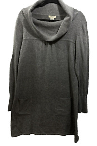 Vertigo Paris Size Large Angora Wool Blend Gray   Super Soft Knit Sweater Dress