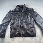 Levis Signature Faux Leather Sherpa Jacket Men Size Large Brown Full Zip
