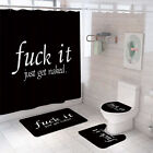 Get Naked Shower Curtain Bathroom Rug Set Bath Mat Non-Slip Toilet Lid Cover.-