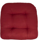 Premium Thick Seat Patio Pads Tufted Solid Outdoor Indoor Chair Cushion, Red