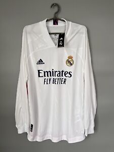 Real Madrid Jersey 2020 Home Authentic Long Sleeve XL Mens Soccer FQ7488 Adidas