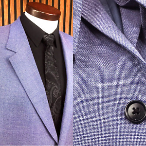 Custom Coppley REDA Super 110 Wool 50R Blue TWILL Sport Coat Blazer Jacket 50 R