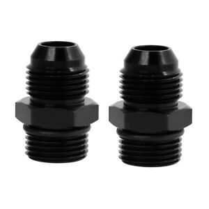 LokoCar Male Adapter Fitting AN8 8AN to AN8 8AN ORB O-ring Black Pack of 2