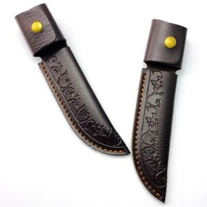 Deep Brown Leather Sheath For Straight Fixed Blade Knife Up To 4