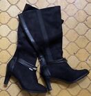 Ashley Stewart Over the Knee Women's Boot Size 9W Suede Finish Black W24039-0