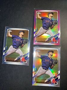 New Listing(3) 2021 Topps Chrome Rookie Tanner Houck Red Sox: Base, Chrome & Pink Refractor