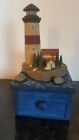 Small Wooden Single Drawer Lighthouse Spice Tea Bag Trinket Jewel Box Holder
