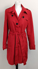Women's HOBBS Red Trench Coat - UK Size 12 - K20