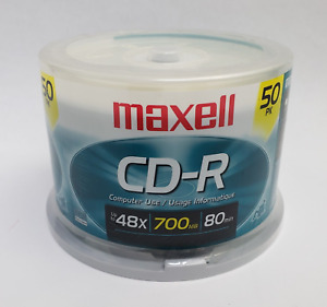 Maxell CD-R 50-Pack Music Spindle Blank Media 48X 700MB 80 Min New