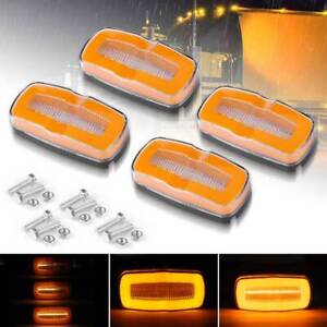 4inch Amber LED Truck Trailer RV Side Marker Flowing Turn Signal Light Clearance