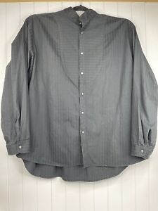 Vintage Wah Maker Frontier Black Long Sleeve Button Shirt Men's XXL Band Collar