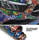 Car Graffiti Painting Cartoon Sticker Skull Bomb Vinyl Wrap Decals JDM Film Roll
