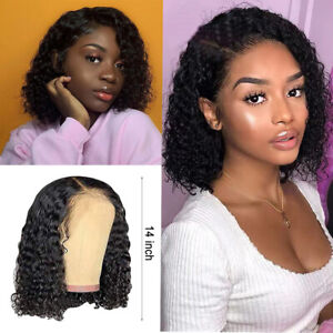 Short Bob Wigs Front Human Hair Wigs For Black Women Curly Wigs With Baby