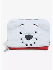 Loungefly Disney Winnie the Pooh snowman furry fuzzy plush mini zip wallet