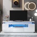 TV Stand LED High Gloss Entertainment Center Console Table For TVs 75 Inch
