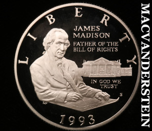 1993-S James Madison Commemorative Silver Half Dollar - Gem Proof Lustrous #V740