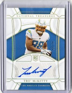 New Listing2021 Panini National Treasures Tre' McKitty Rookie Auto /10 SP Chargers #152