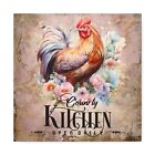 Country Kitchen Open Daily Floral Rooster Canvas Gallery Wrap