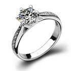 Women's Stainless Steel Cubic Zirconia CZ Solitaire Engagement Wedding Ring