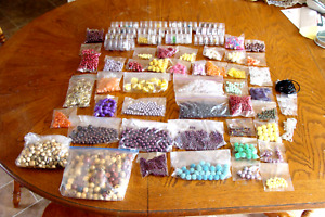 Huge Mixed Lot of BEADS Charms Jewelry Making Craft Supplies and tools 10 lbs.