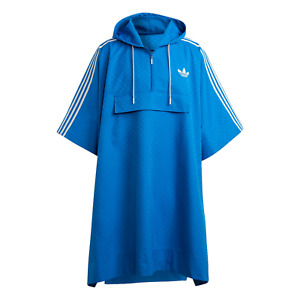 Men's Adidas Originals Lucid Blue Adicolor 70s Monogram Poncho Jacket New