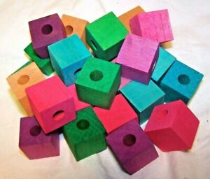 25 Bird Toy Parts Colored Wood Blocks 1