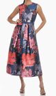 Kay Unger KARLA floral TEA LENGTH DRESS Size 8 NWT Retail: $298