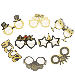 8pcs 2024 Happy New Year Paper Glasses NYE Party Favors-MU