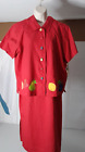 Sag Harbor Women's 2 Piece Set Size 16WP Red 46 Inch Long Dress W/Shirt NEW