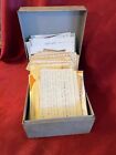 VINTAGE RECIPE BOX WITH MANY VARIOUS HANDWRITTEN & CUT OUT RECIPES FULL
