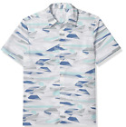 Calvin Klein Men's Short Sleeve Button Down Stretch Cotton Shirt, Harbor Mist