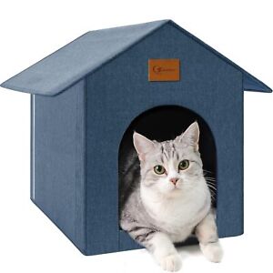 Outdoor Cat House, Outdoor Cat Shelter Feral Cat, Outside Waterproof Cat Hous...