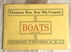 1912 Thompson Bros Boat Co Canoe Catalogue Prices & Photos Peshtigo Wisconsin