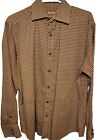 Michael Kors Shirt Mens Large Brown Button Down Long Sleeve Dress Shirt