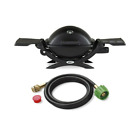 Weber Q 1200 Gas Grill Black and Adapter Hose