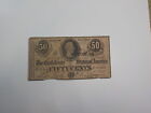 Civil War Confederate 1864 50 Cents Note Richmond Virginia Money Currency VTG
