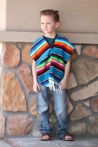Mexican Serape Poncho for Children and Teen