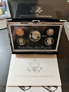 1995 S U.S. Mint Premier Silver Proof Set 90% Silver W/ Box & COA OGP