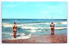 Postcard Long Island New York Surf Fishing Paradise Striped Bass Real Fishing