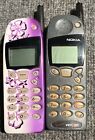 Nokia 5185i VA 5185iVA Gray & Purple Floral 2 Old Cell Phones Verizon For Parts