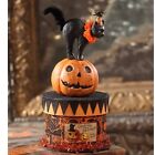 Bethany Lowe Party Cat on Box Container Halloween Black Kitty TP6183