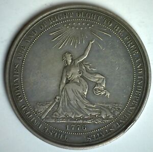 1876 Silver Medal US Centennial Exposition Commemoration American Independence