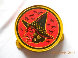 New ListingKirchhof Halloween Noisemaker Witch, Bats & Black Cats Tambourine Vintage USA