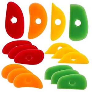 12 Pcs Soft Rubber Rib for Pottery Clay Silicone Classic Style Classic Color