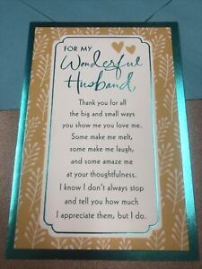 Happy Anniversary For My Wonderful Husband 5”x7” Religious Greeting Card