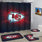 Kansas City Chiefs Art ver2 Logo Waterproof Shower Curtain or Bathroom Set.